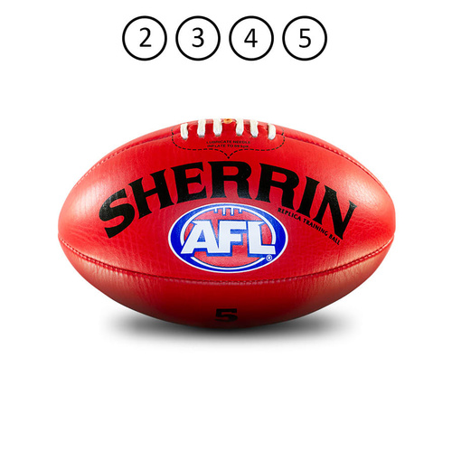 Sherrin Replica AFL Training Ball [Size & Colour: 5 & Red]