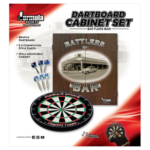 Formula Battlers Bar Dartboard Cabinet Combo