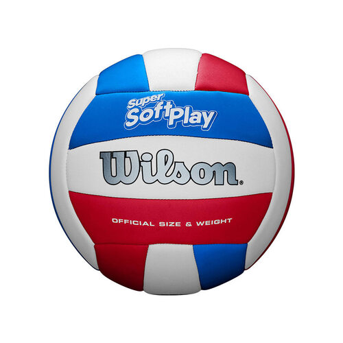 Wilson Super Soft Play Volleyball [White/Red/Blue]